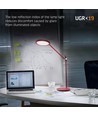 20W LED bureaulamp, RA98 dimbaar - Rood, 4100K, touch sensor, flicker free