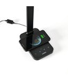 18W LED skrivebordslampe med trådløs lading - 700lm, 5-trinns dimbar, CCT justerbar, sort, flicker free