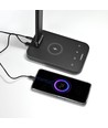 18W LED skrivebordslampe med trådløs lading - 700lm, 5-trinns dimbar, CCT justerbar, sort, flicker free
