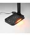18W LED skrivebordslampe med trådløs lading - 700lm, 5-trinns dimbar, CCT justerbar, sort, flicker free