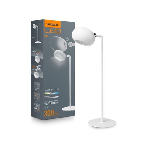 Lampe de bureau LED rechargeable 3W - 300lm, dimmable 3 niveaux, CCT, USB-C, incl. pied magnétique