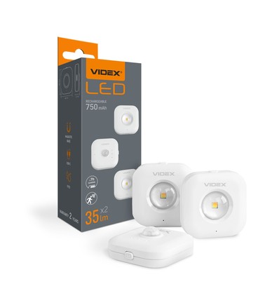 Lot de 2 veilleuses LED rechargeables 0,5W avec capteur - CCT 3 étapes, USB-C, montage magnétique, détecteur de mouvement