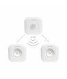 2 stk. oppladbare LED nattlys med sensor, 0,5W - PIR bevegelsessensor, 3 lysfarger, USB-C, magnetisk montering, innendørs