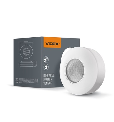 PIR sensor för tak/vägg, 360° - 1200W, IP20, vit, räckvidd 2-8m