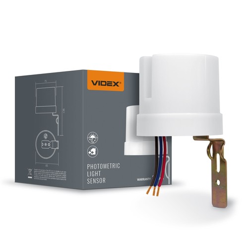 Skumringsrelæ 25A - IP44, 5750W, hvid, lyssensor til automatisk tænd/sluk