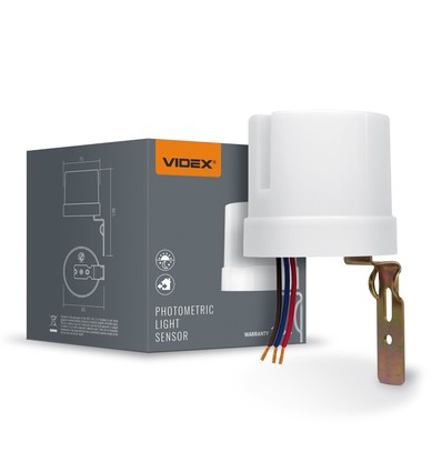 Skumringsrelæ 25A - IP44, 5750W, hvid, lyssensor til automatisk tænd/sluk