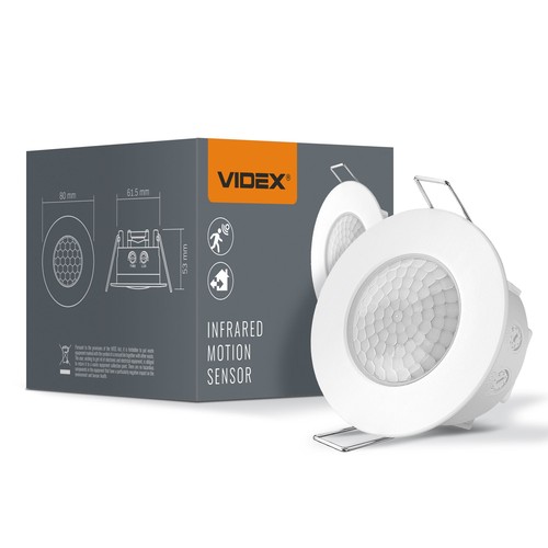 PIR bevægelsessensor og skumringsrelæ - 360 grader, IP65, 1200W, hvid, rækkevidde 8m, inde / ude