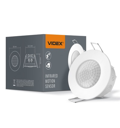 PIR bevegelsessensor og skumringsrelé - 360 grader, IP65, 1200W, hvit, rekkevidde 8m, inne / ute