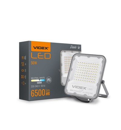 Projecteur LED 50W - 130lm/W, IP65, 5000K, 90 degrés, extérieur