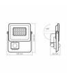 10W LED projektør med sensor - 100lm/W, IP65, 5000K, sort