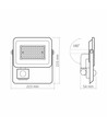 50W LED projektør med sensor - 130lm/W, IP65, 5000K, grå, udendørs, arbejdslampe