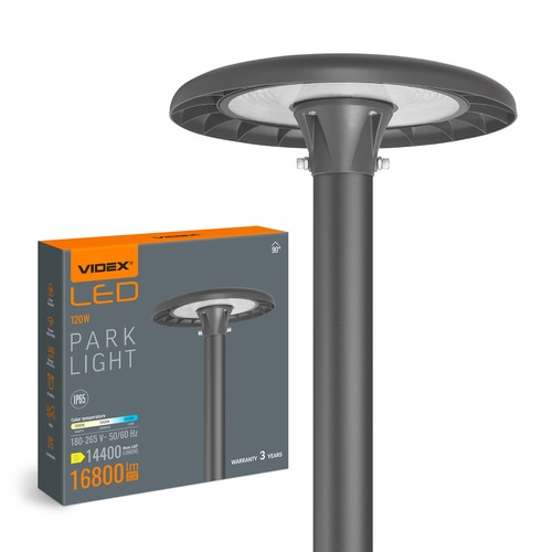 120W LED gadebelysning / parklampe - 140lm/W, IP65, Justerbar watt og CCT