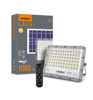 Projecteur LED Solara 50W avec panneau solaire - 1000lm, IP65, 5000K, gris, incl. télécommande et panneau solaire