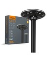12W Solara LED parklampa med sensor - 1400lm, IP54, 360 grader, 3.2V, CCT, svart finish
