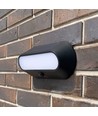 500lm Solcells LED vägglampa med sensor - IP54, 5000K, svart, rörelsesensor, utomhus