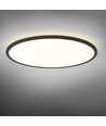 Plafonnier LED 44W avec backlight - Ø50cm, IP54, noir, 3-CCT, 109lm/W, source lumineuse incluse