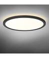 Plafonnier/Applique murale LED 22W avec rétroéclairage - IP54, Noir, CCT réglable, Ø29,3cm, 2400lm
