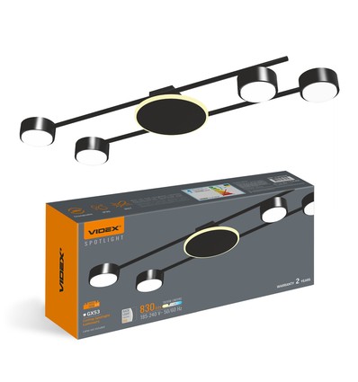 Takspotlampa 4x30W GX53 - 230V, 830lm, 9W bakgrundsbelysning