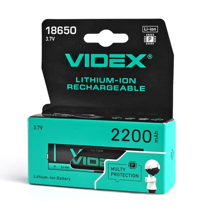 18650-P litium-ion batteri - 2200mAh, med termisk beskyttelse