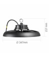 High bay LED 200W, 180lm/W - 5000K, IP65, 90 degrés, boîtier noir