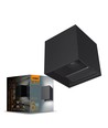 Applique murale carrée 6W avec éclairage haut/bas - IP54, noir, 2700K, angle de diffusion réglable, source lumineuse incluse