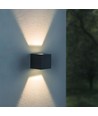 6W vierkante wandlamp met up/down licht - IP54, zwart, 2700K, verstelbare stralingshoek, incl. lichtbron