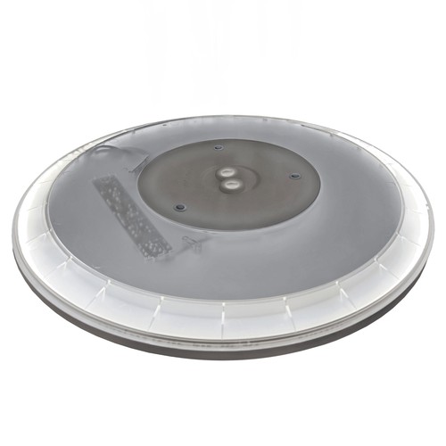 24W Nymphea Flat Duo LED taklampa - CCT, 130lm/W, IP54, Ø29,2cm, vit kant
