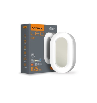 Applique murale LED ovale - 11W, IP65, IK07, 5000K, blanc