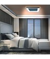 Plafonnier LED 72W dimmable - 45x45cm, 2700-6000K, bord noir, avec télécommande, IP20 intérieur