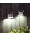 Lot de 2 appliques murales solaires LED - Argent, Bel effet mural, extérieur