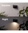 2x Applique murale solaire LED - Noir, bel effet mural, extérieur