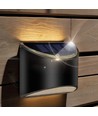 2x Applique murale solaire LED - Noir, bel effet mural, extérieur