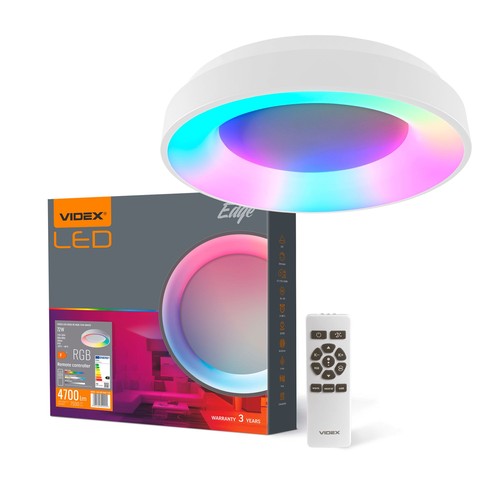 Plafonnier LED 72W dimmable avec RGB+CCT - 4700lm, télécommande incluse, fonction mémoire, Ø45cm