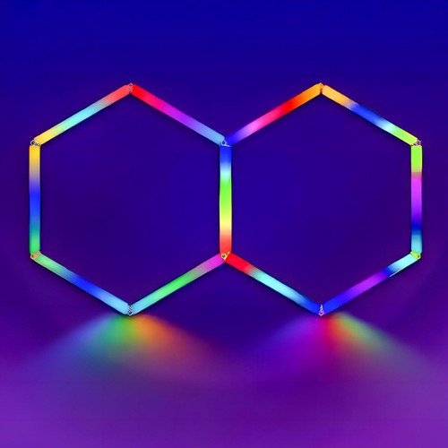 Kit complet Hexagon RGBIC 37W 2 zones - Avec contrôleur bluetooth et alimentation