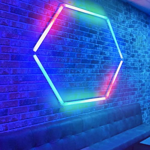 20W Hexagon RGBIC 1 fält komplett set - Inkl. bluetooth-controller och strömförsörjning