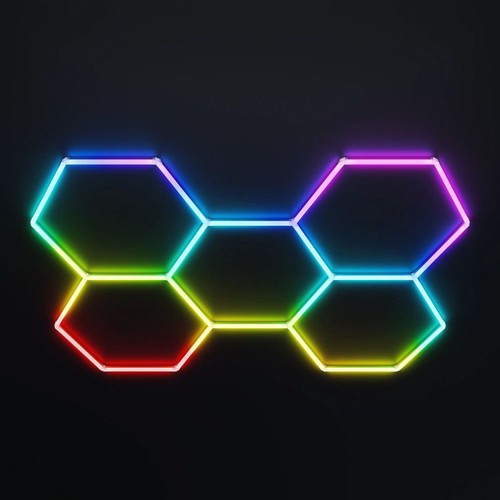 Lot de 5 Hexagon RGBIC kit complet 80W - Avec contrôleur bluetooth et alimentation