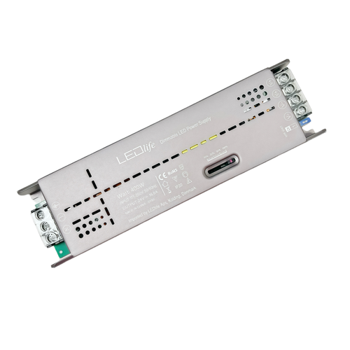 400W / 24V DC skyde-dæmpbar strømforsyning - 16,6A