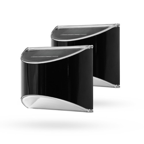 2x Solar wandlamp LED - Zwart, mooi wandeffect, buiten