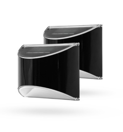 2x Applique murale solaire LED - Noir, bel effet mural, extérieur