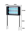 Lampe anti-insectes à énergie solaire - Noir, IP65, 10W, couvre jusqu'à 60m2