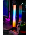 2-pack ambient gamer bordslampor - RGB löpande ljus, 360° effekt, 33 cm