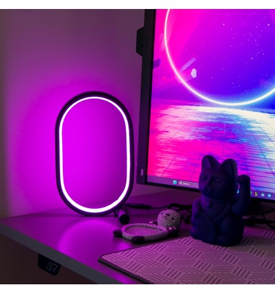 Lampe RGBIC elliptique - 25x15 cm, 10W, télécommande, USB