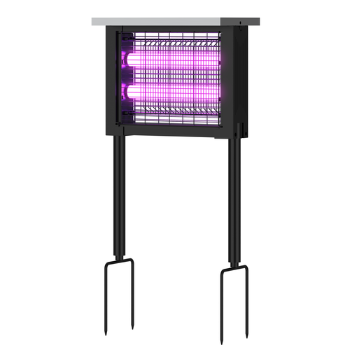 Lampe anti-insectes à énergie solaire - Noir, IP65, 20W, couvre jusqu'à 120m2