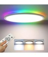 39W CCT taklampa med RGBIC backlight - Ø30cm, Tuya, inkl. fjärrkontroll