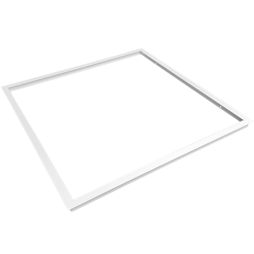 Innfellingsramme for 60x60 LED-panel - Leveres samlet, passer til Troldtekt uten tilpasning, hvit kant