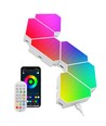 RGBIC Hexagon Tri Panels set van 6 stuks - afstandsbediening, app-bediening, wandverlichting