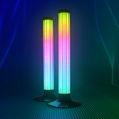 2 stk. ambient gamer bordlamper - RGB løpelys, 360° effekt, 33 cm