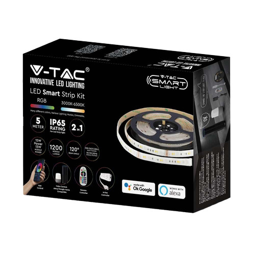 90 LED Strip Set - IP65 Stripbelysning, kompatibel med Alexa, Google Home, RGB+3in1, EU-kontakt