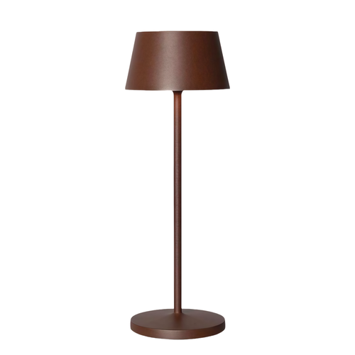 Lampe de table LED rechargeable - Marron, tactile dimmable, IP54
