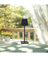 Lampe de table LED rechargeable - Noir, tactile dimmable, IP54